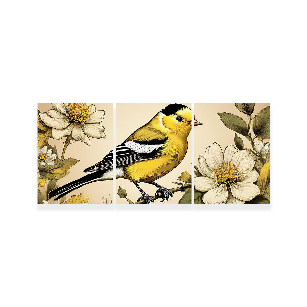 Stunning JJ Audubon's Style American Goldfinch Wall Art for Your Home Decor