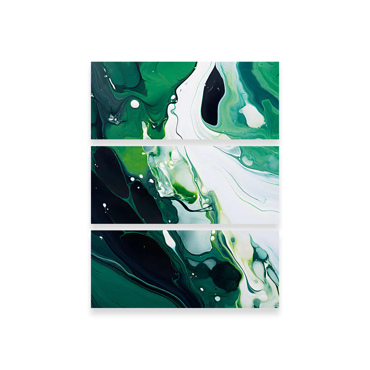 Stunning Abstract - Green and White Waves 2 Wall Art for Modern Interiors
