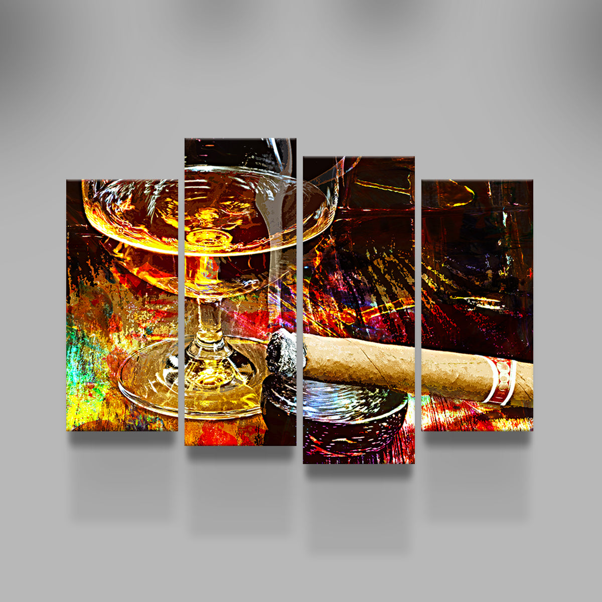Exquisite Cigar and Whiskey-themed Wall Art for Home Decoration