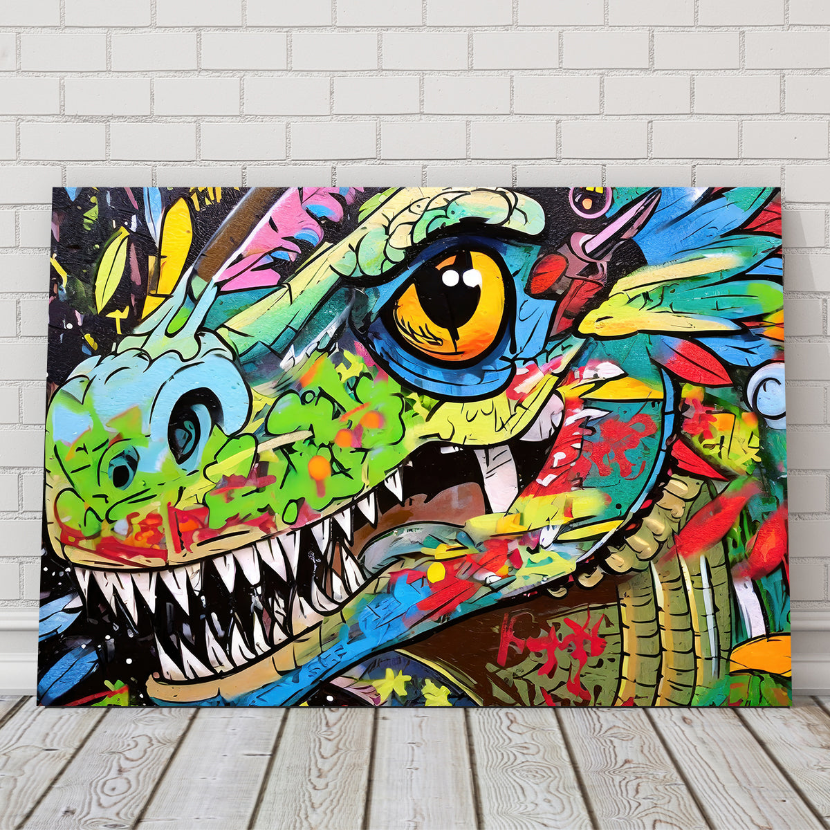 Stunning Dinosaur Graffiti Wall Art by Stephen Chambers