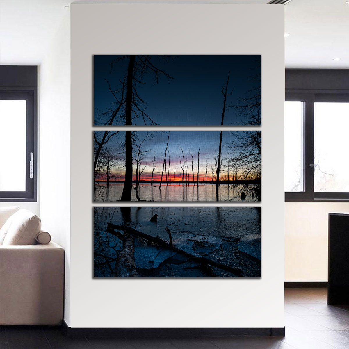 Stunning Frozen Sunset Wall Art by Dennis Maida
