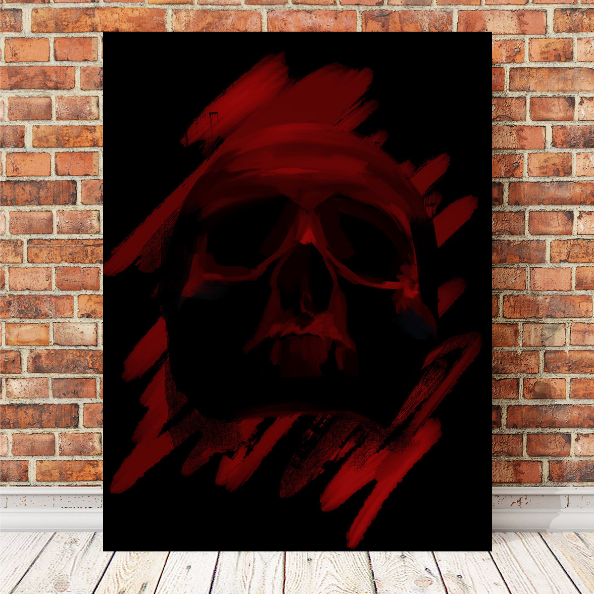 Stunning Blood Red Skull Wall Art by Andy Brackpool