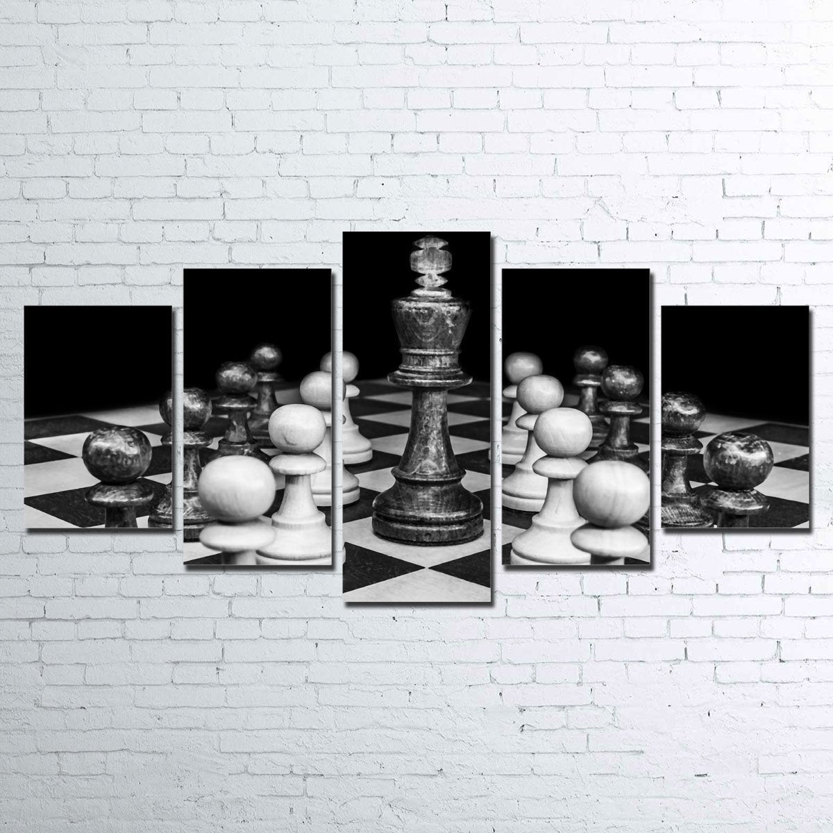 Exquisite 5-Piece Chess Wall Art for Stunning Home Decor