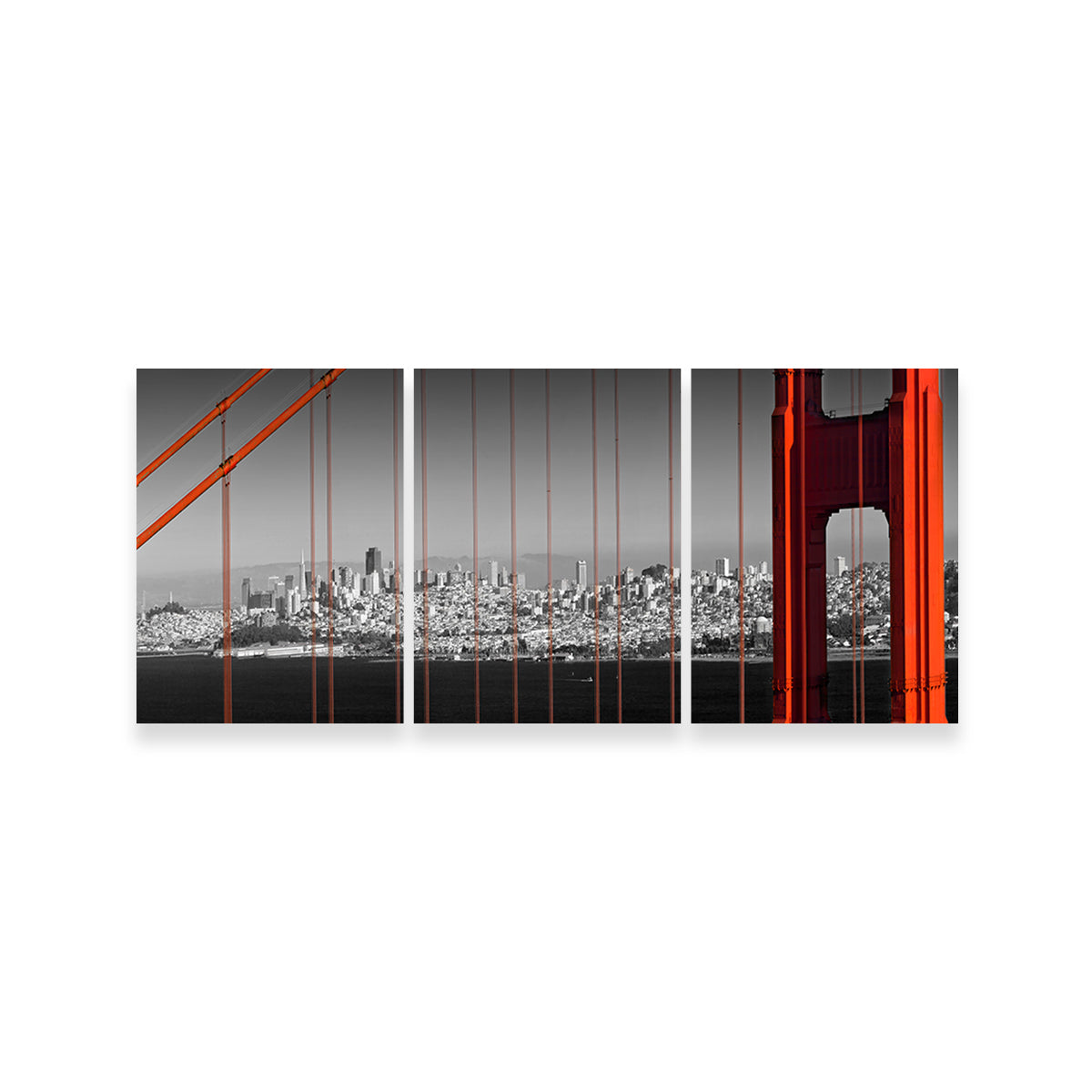 Stunning Golden Gate Bridge - Panoramic Downtown View Wall Art by Melanie Viola
