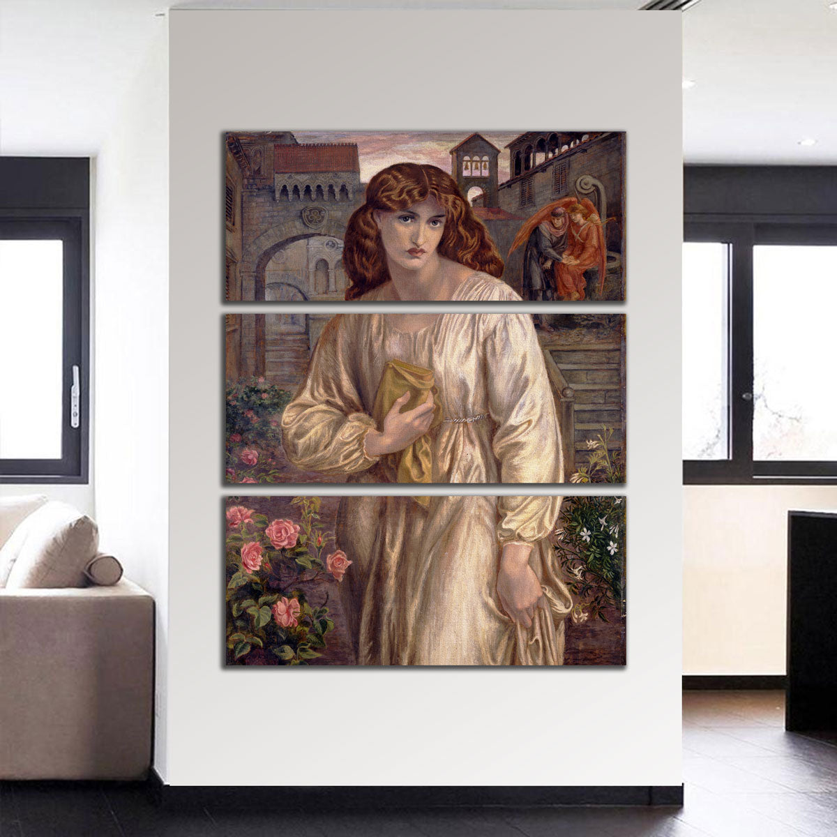 Exquisite Salutation of Beatrice Wall Art by Dante Gabriel Rossetti