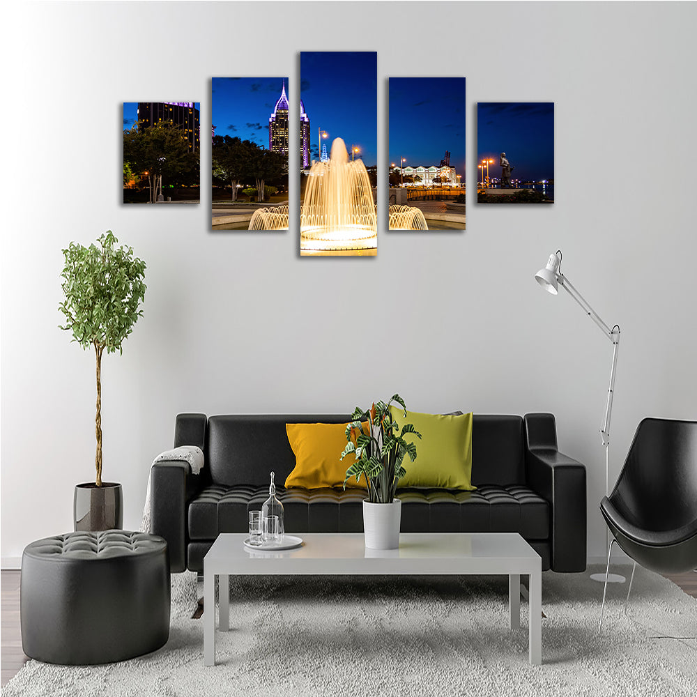 Downtown Mobile - Stunning Fountain Wall Art for Your Space