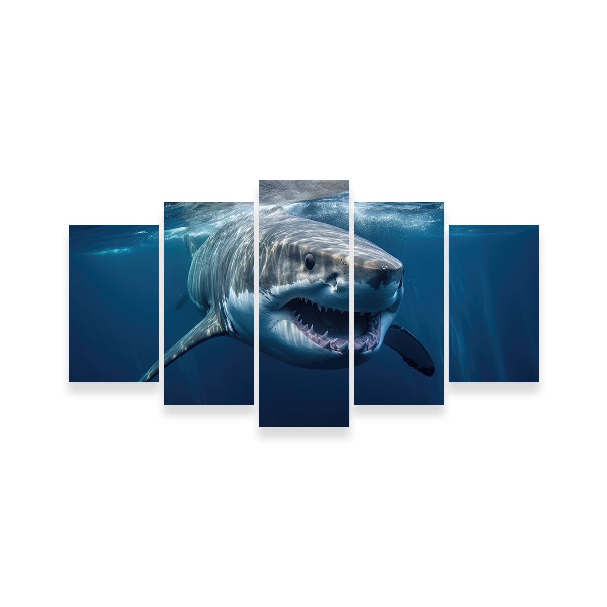 Stunning Great White Close - up Wall Art for Striking Home Decor