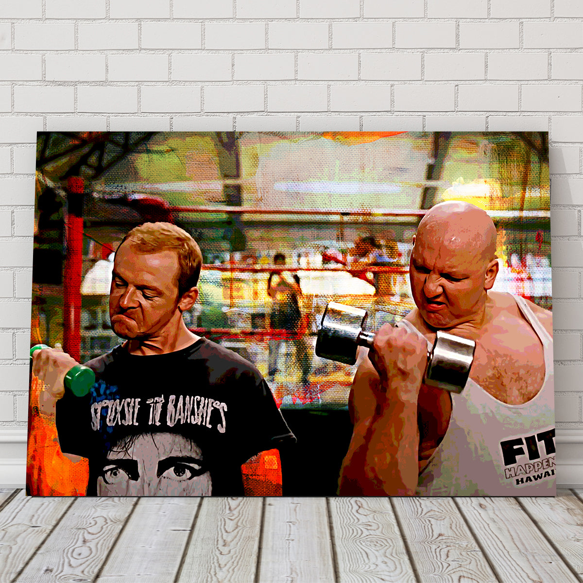 Run Fatboy Run Stylish Dumbbells Wall Art for Fitness Enthusiasts