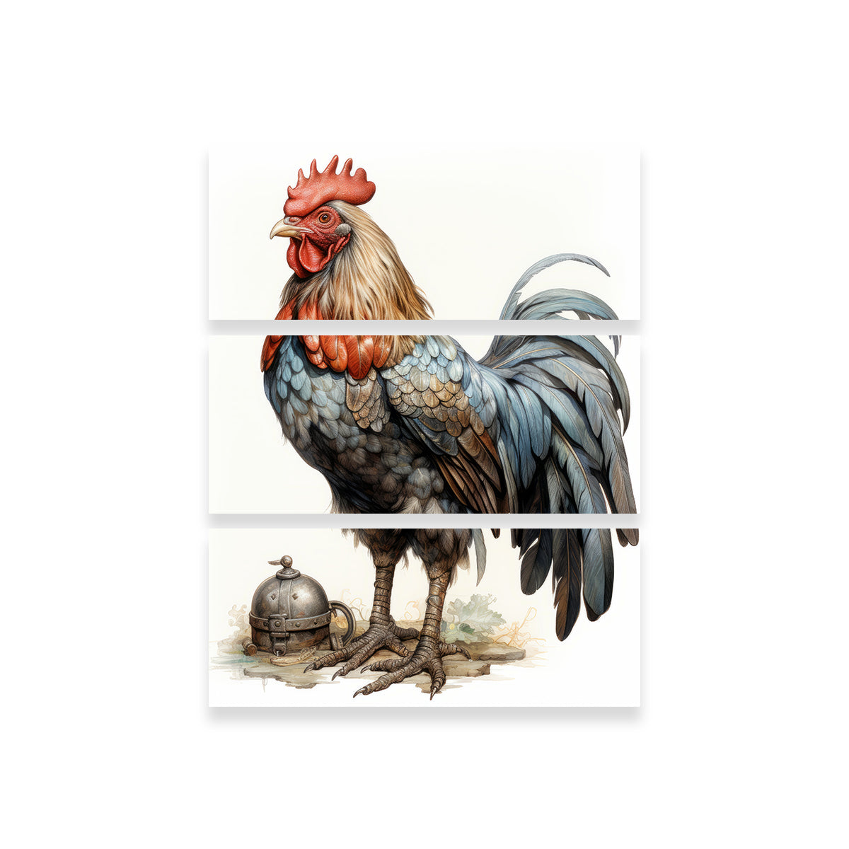 Stunning Rooster With Gold Horn Wall Art for Striking Home Decor