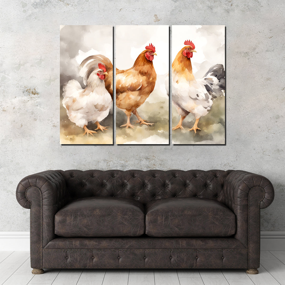 Stunning Chicken Watercolor Wall Art for Home Decor