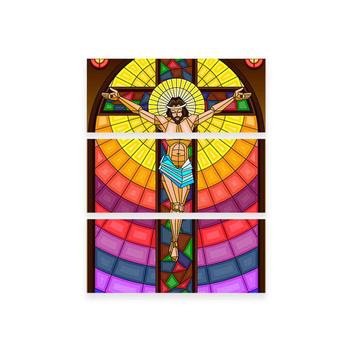 Exquisite Stained Glass Crucifixion Wall Art for Stunning Home Decor