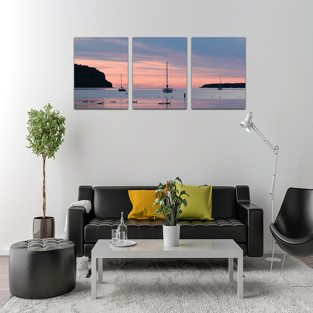 Stunning Sailboats At Sunset Wall Art for Door County Decor