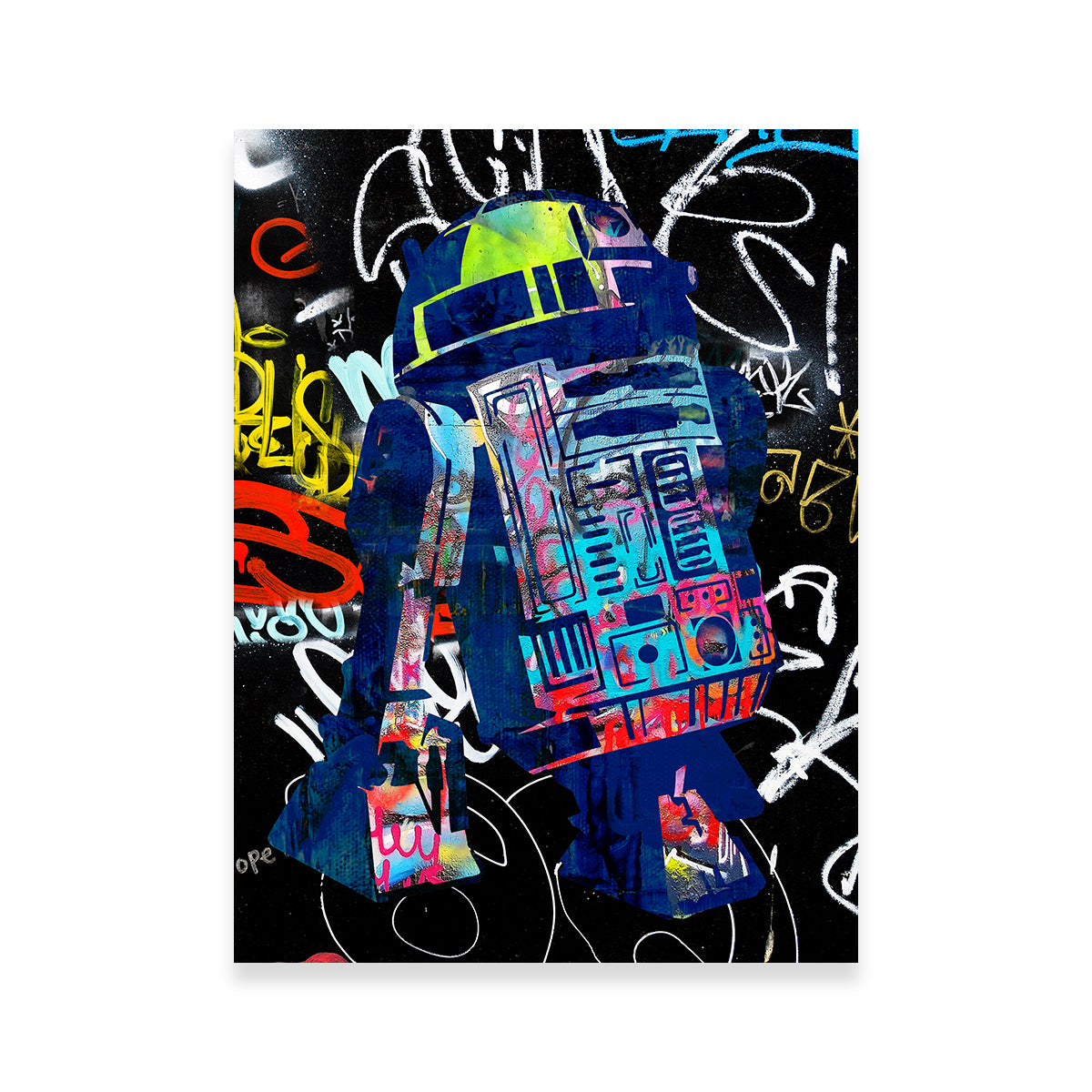 Eye - catching R2D2 Graffiti Wall Art by Stephen Chambers