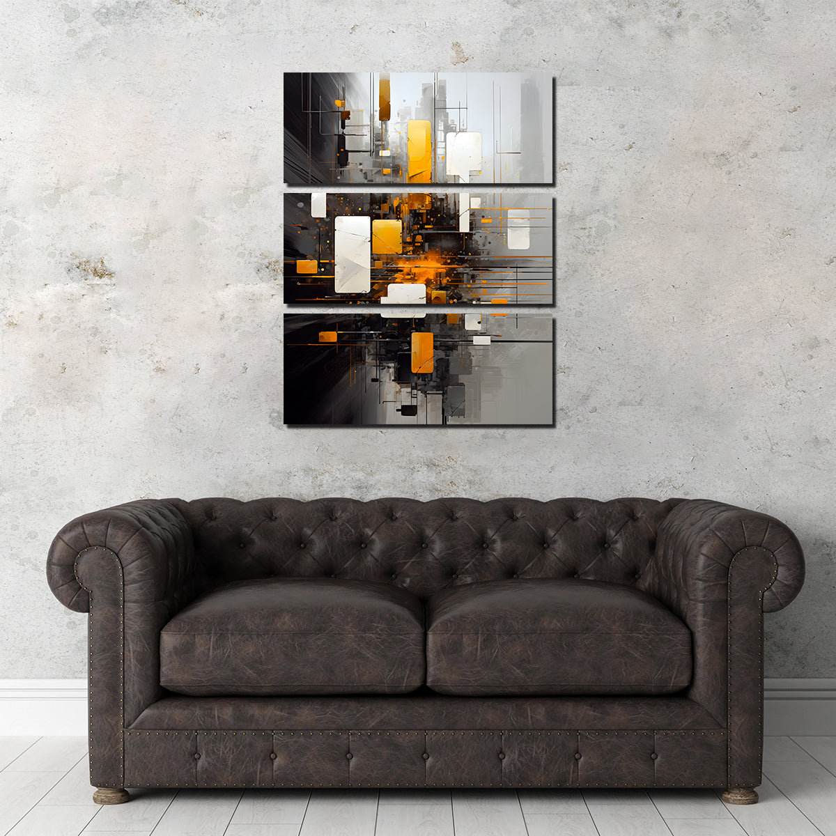Abstract Black and Gold Shapes Wall Art for Stunning Home Decor - 14-Inch
