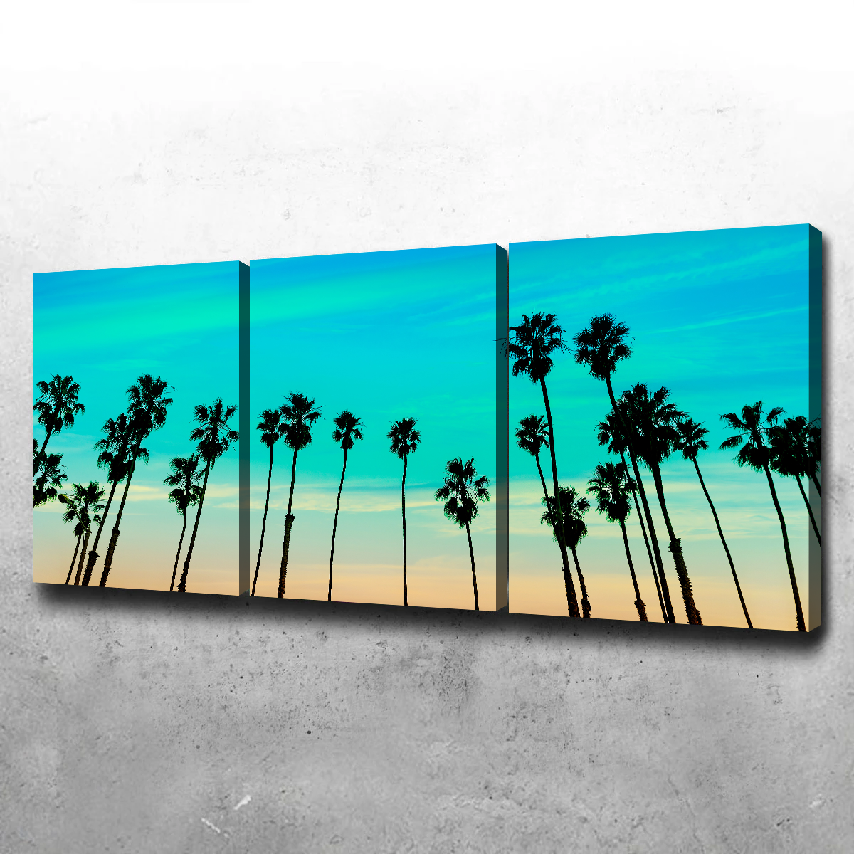 Gorgeous Palm Tree Sunset Santa Barbara Wall Art for Stunning Home Decor