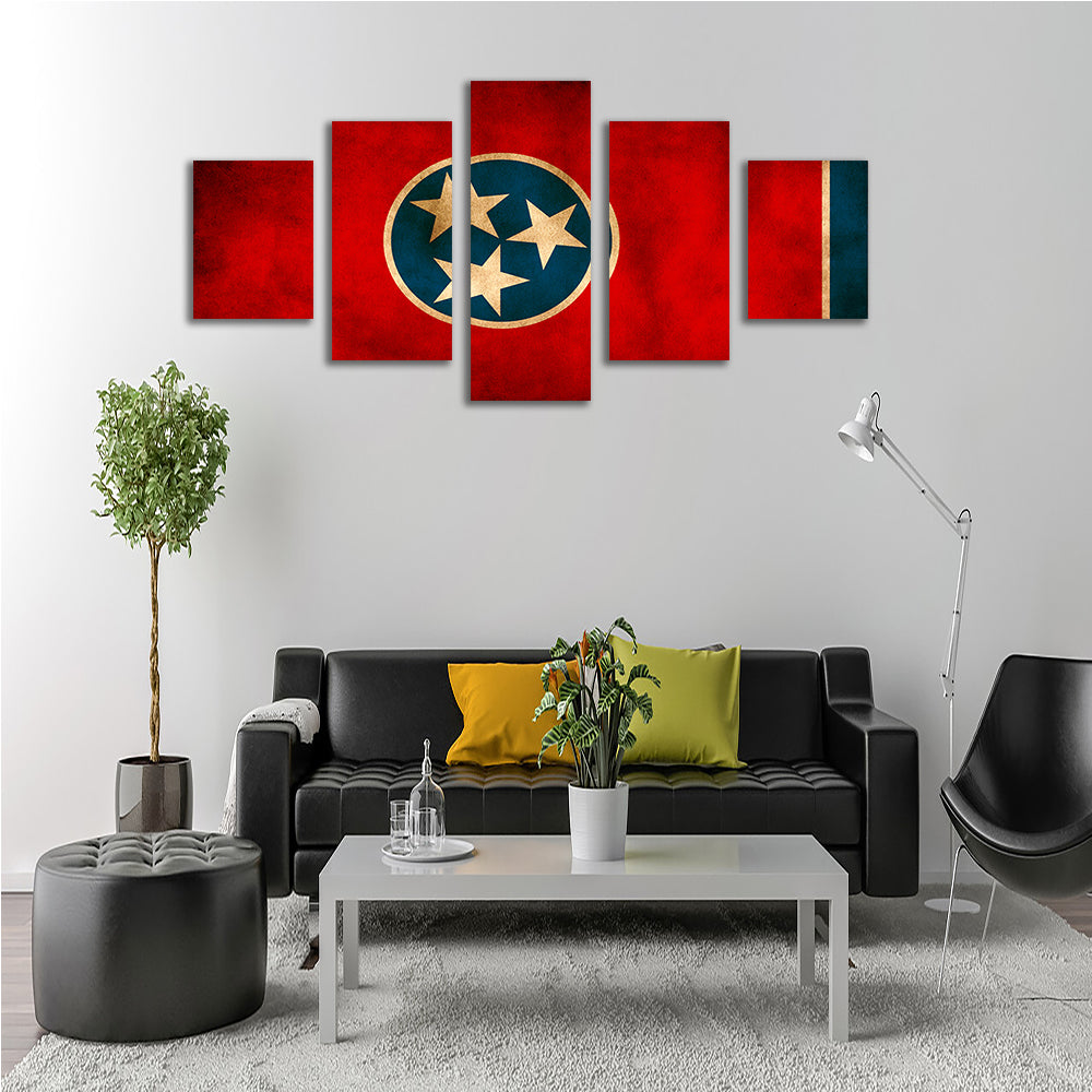 Vintage Tennessee Flag Grunge Wall Art for Stunning Home Decor