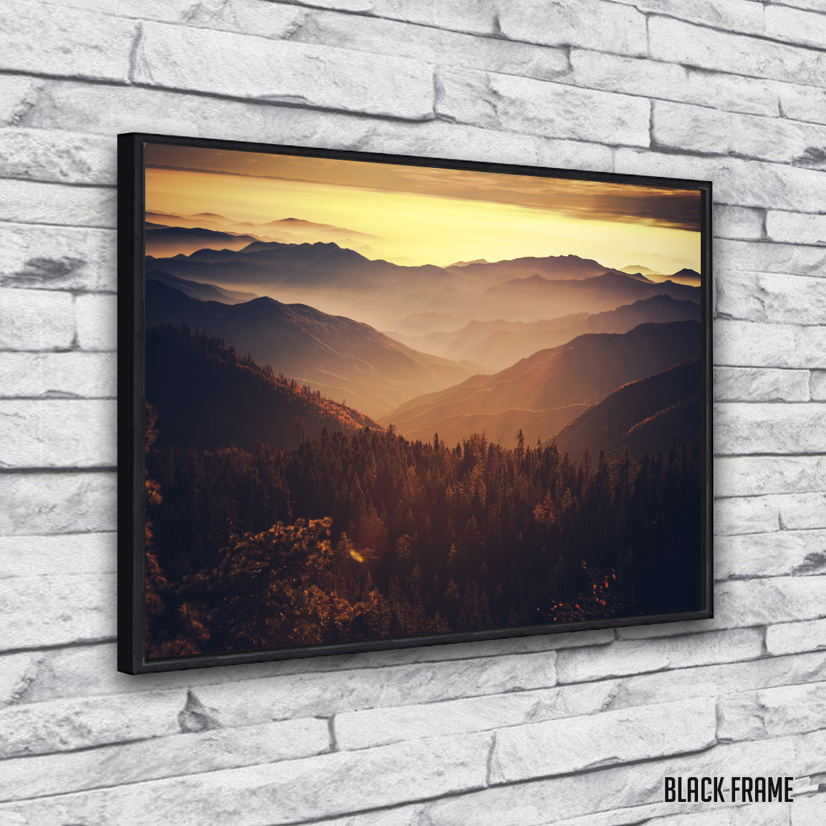 Breathtaking Scenic Sunset Wall Art of Sierra Nevada Mountains