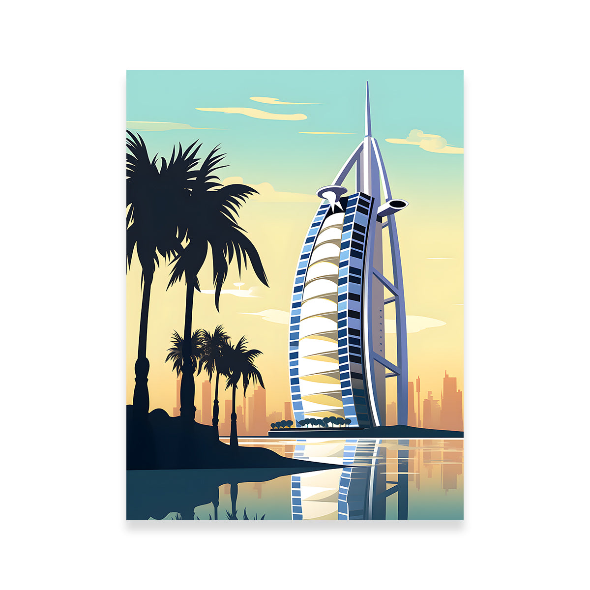 Exquisite Dubai - Burj Al Arab Wall Art by Valth Graphics