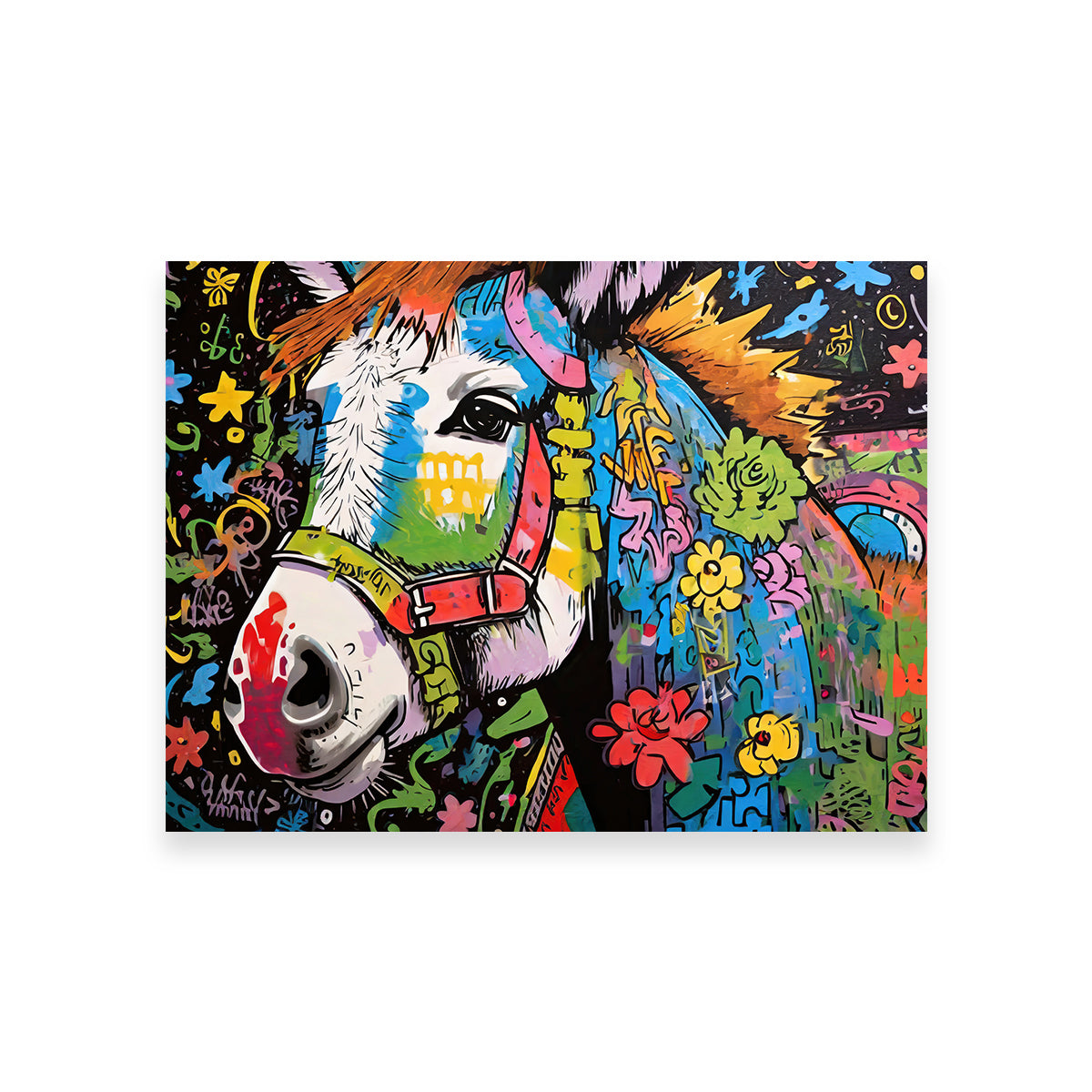 Unique Donkey Graffiti Wall Art by Stephen Chambers