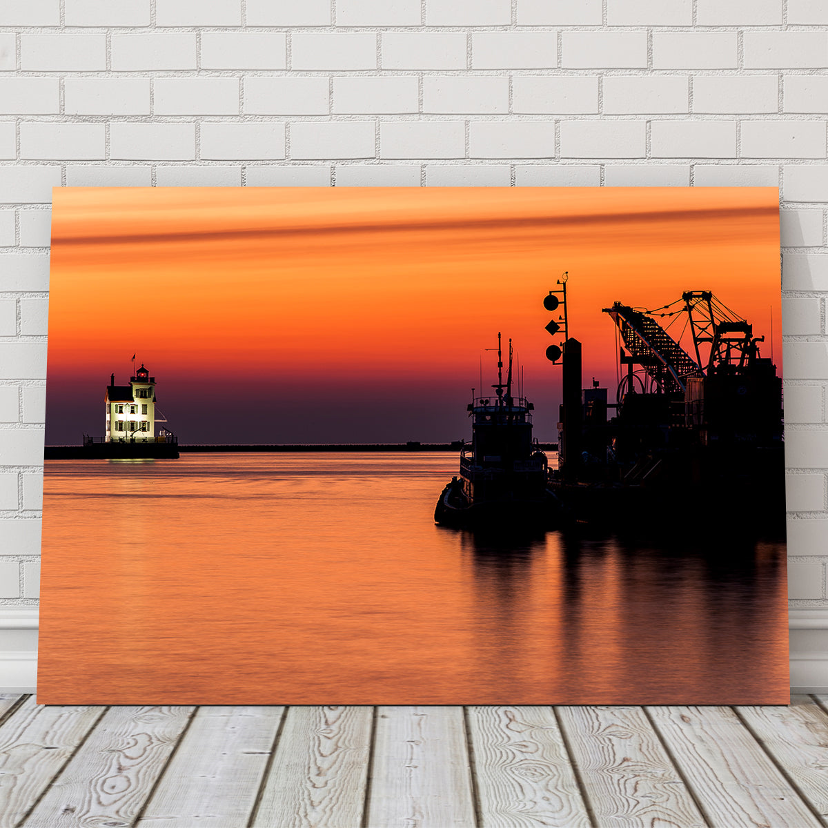 Breathtaking Lorain Harbor Lighthouse Sunset Wall Art for Stunning Home Decor