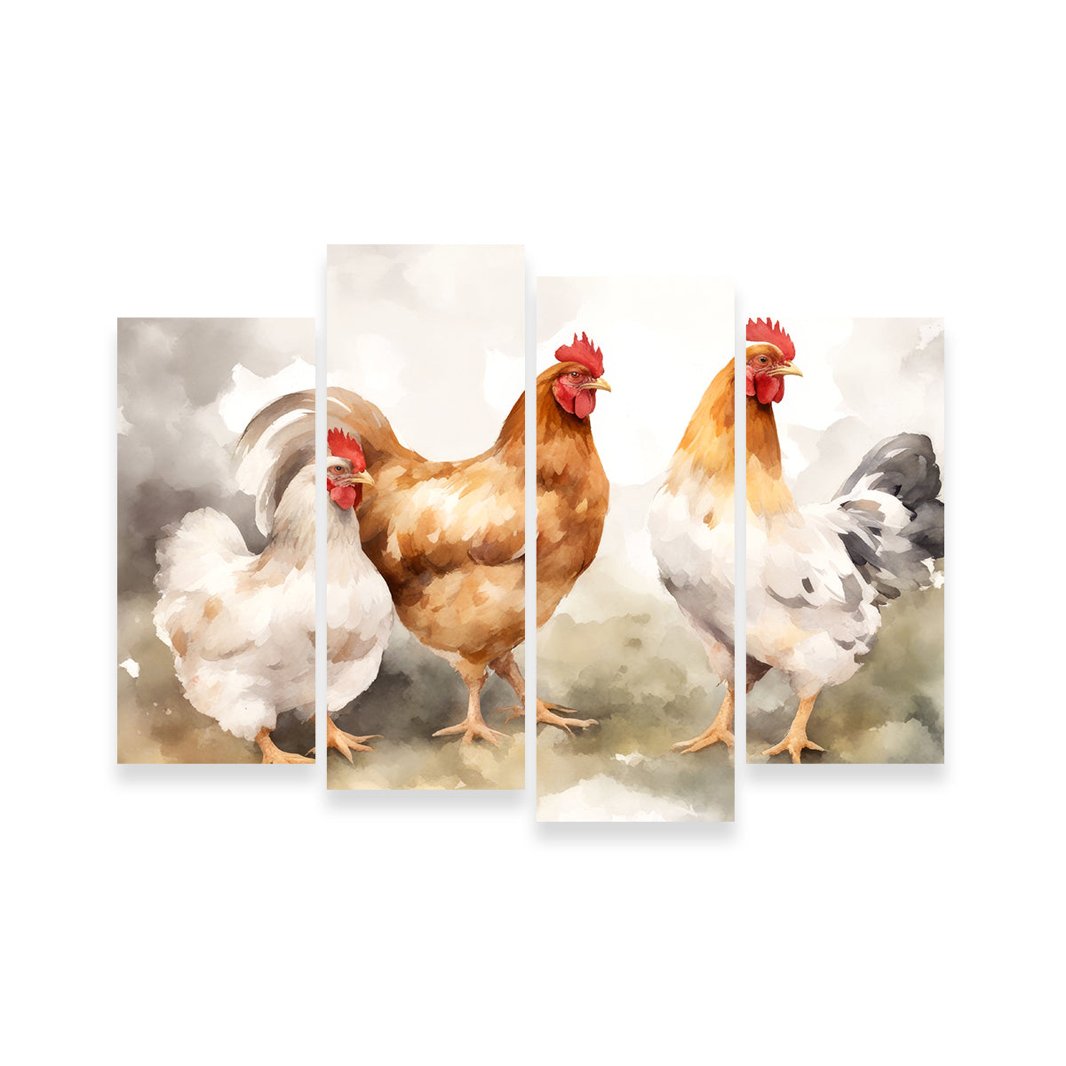 Stunning Chicken Watercolor Wall Art for Home Decor