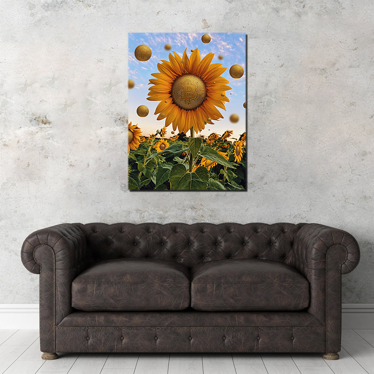 Exquisite Bitcoin Flower Wall Art for Stunning Home Decor