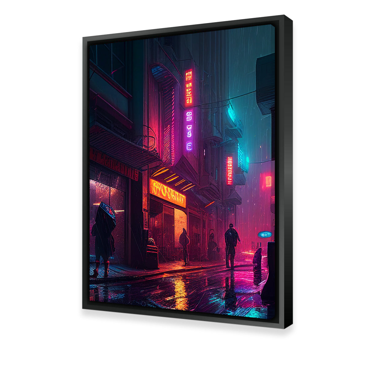 Exquisite Rainy Stroll in Neo Chinatown Wall Art for Your Home Decor