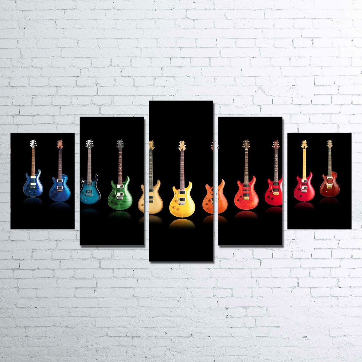 Stunning 5 Piece Electric Guitar Wall Art Set for Your Home Decor
