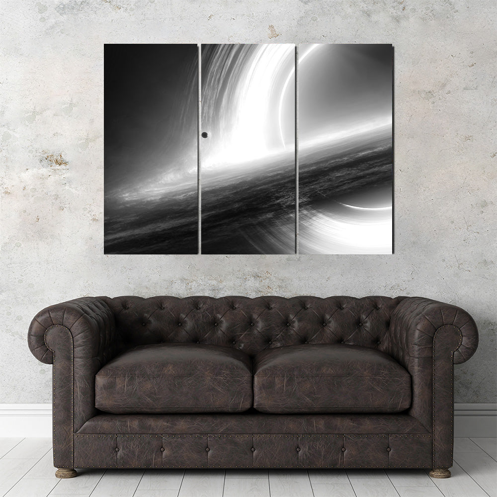 Stunning Interstellar Gargantua Grayscale Wall Art for Space Enthusiasts
