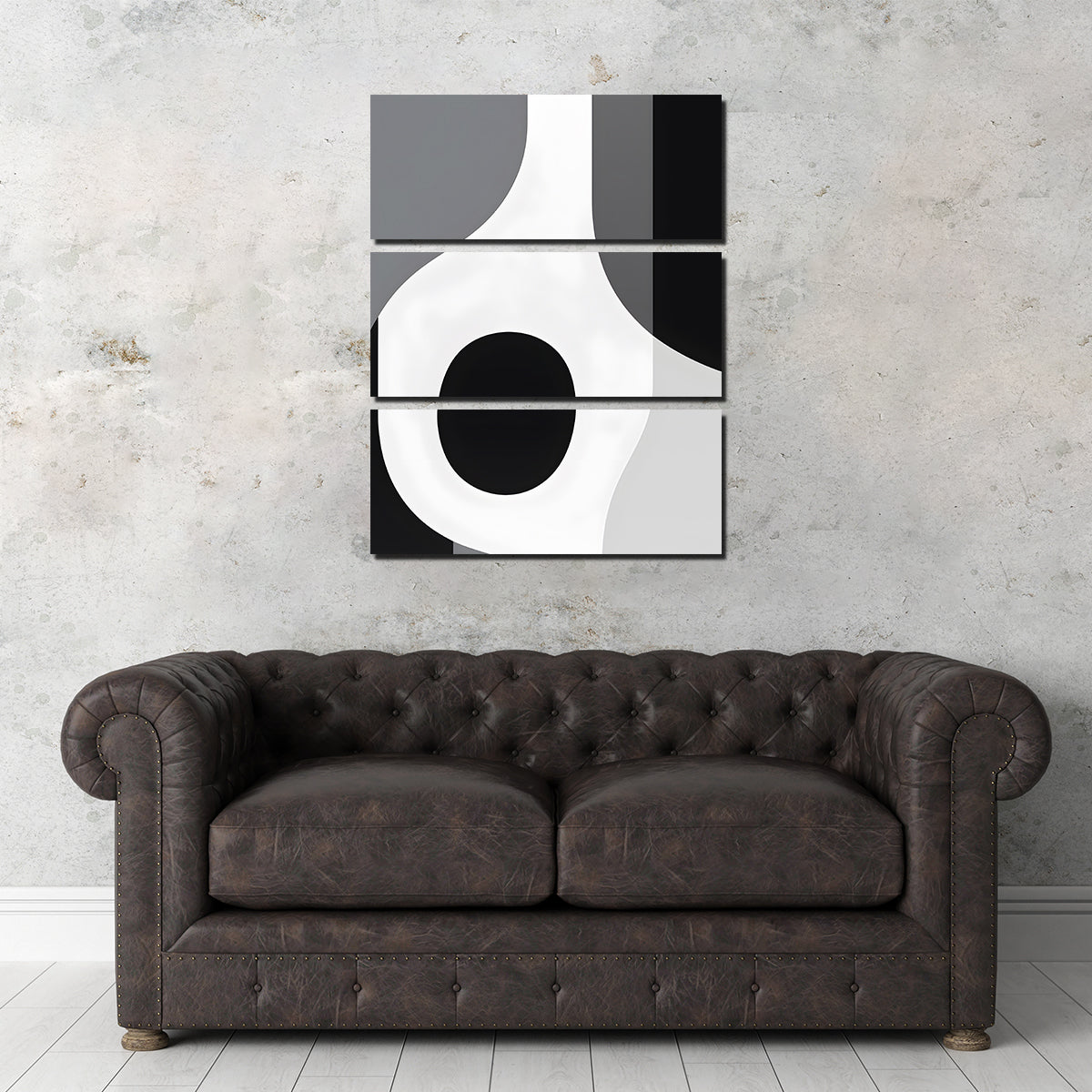 Eye - catching Abstract Shapes Series B&W 1 Wall Art for Modern Spaces