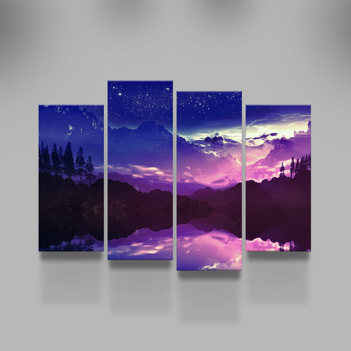 Stunning Purple Landscape Reflection Wall Art by George Sorin
