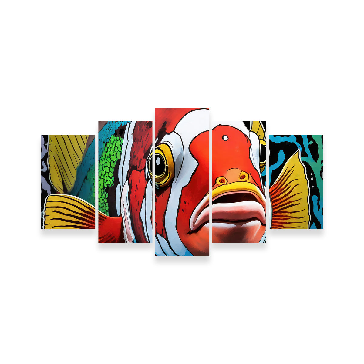 Vibrant Clown Fish Graffiti Wall Art by Stephen Chambers