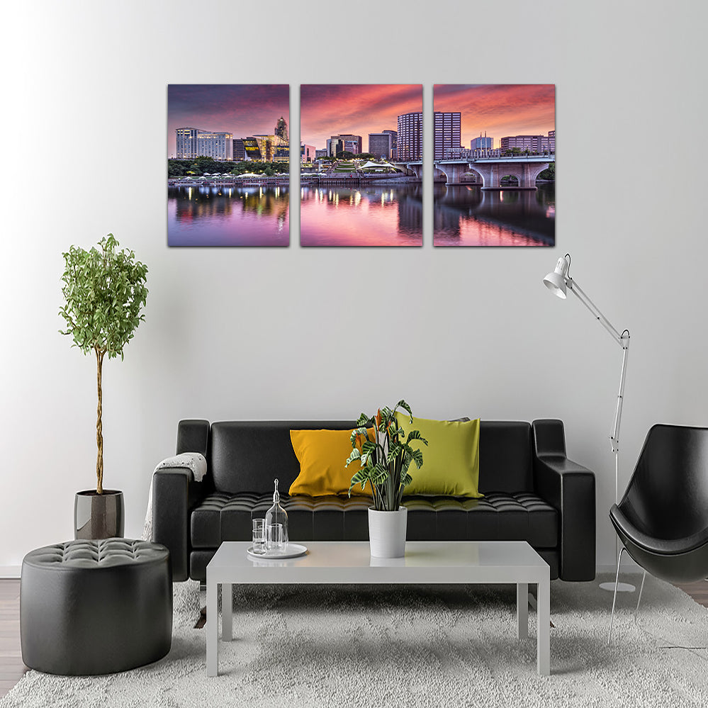 Stunning Hartford Skyline Wall Art - Museum Quality Canvas Print