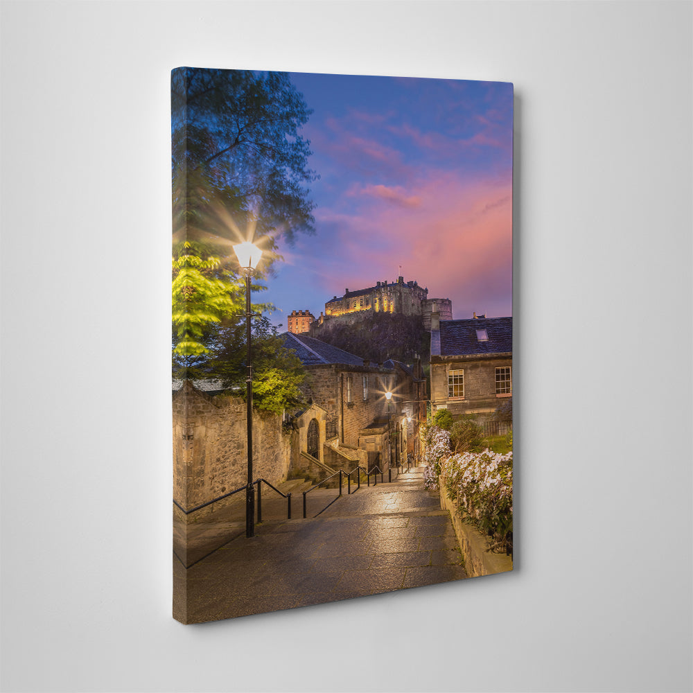 Stunning Edinburgh Castle Sunset Wall Art by Melanie Viola