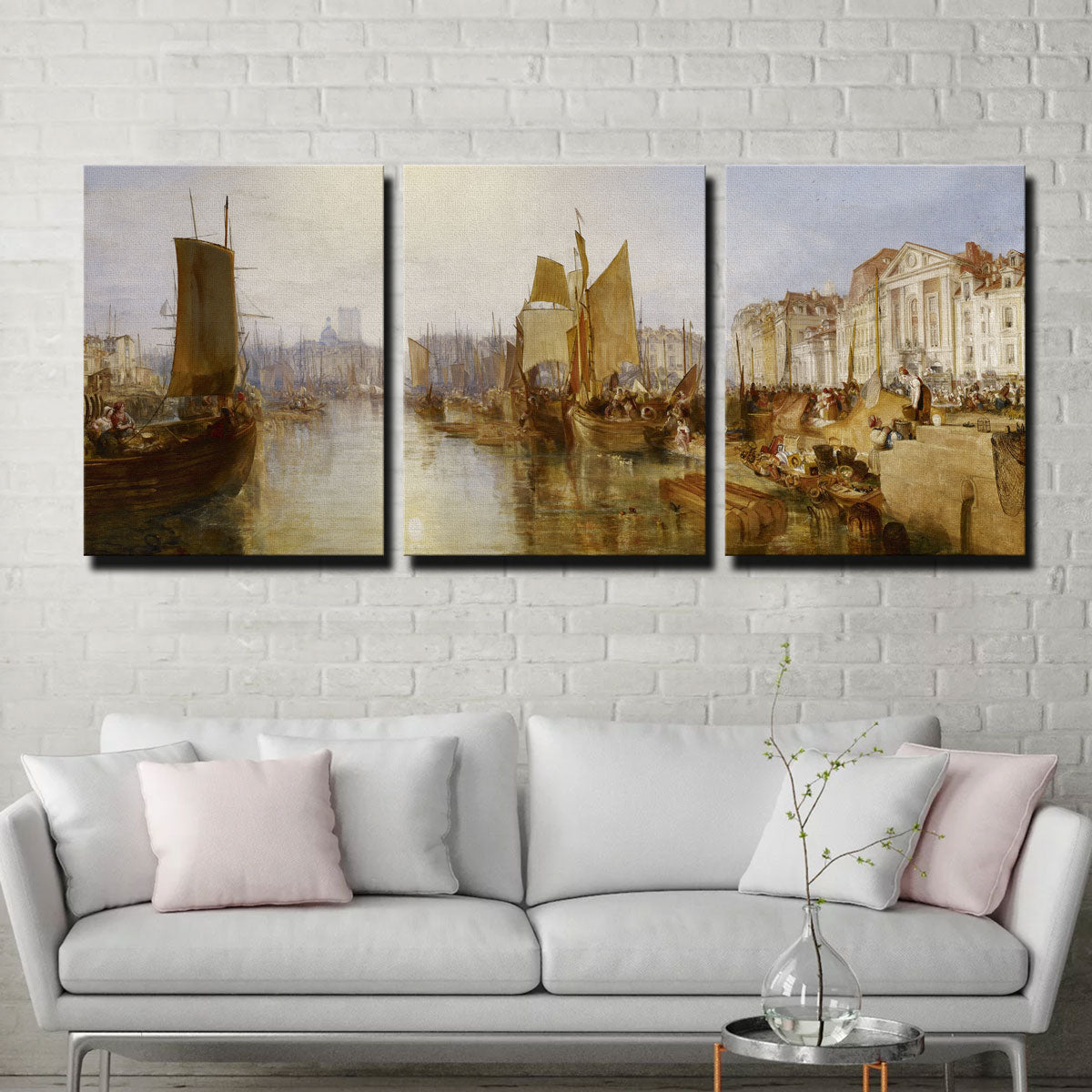 Stunning The Harbor of Dieppe Wall Art by Joseph Mallard William Turner