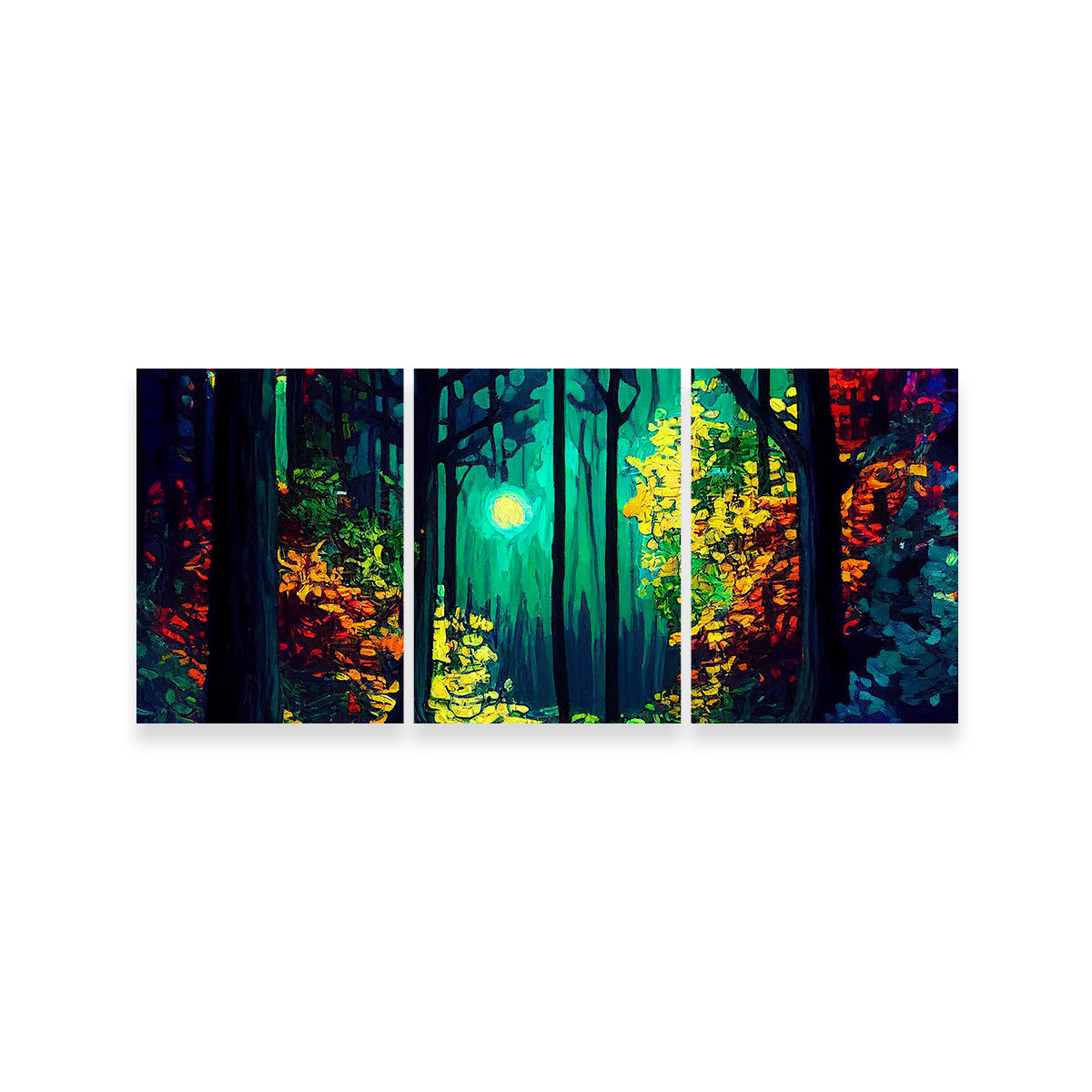 Enchanting Moon Through The Forest Wall Art - Museum Quality Decor
