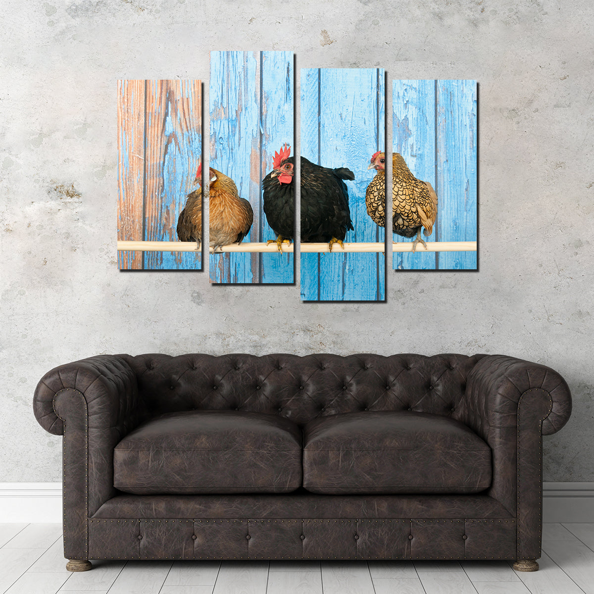 Exquisite Chickens in Henhouse Wall Art for Home Decor