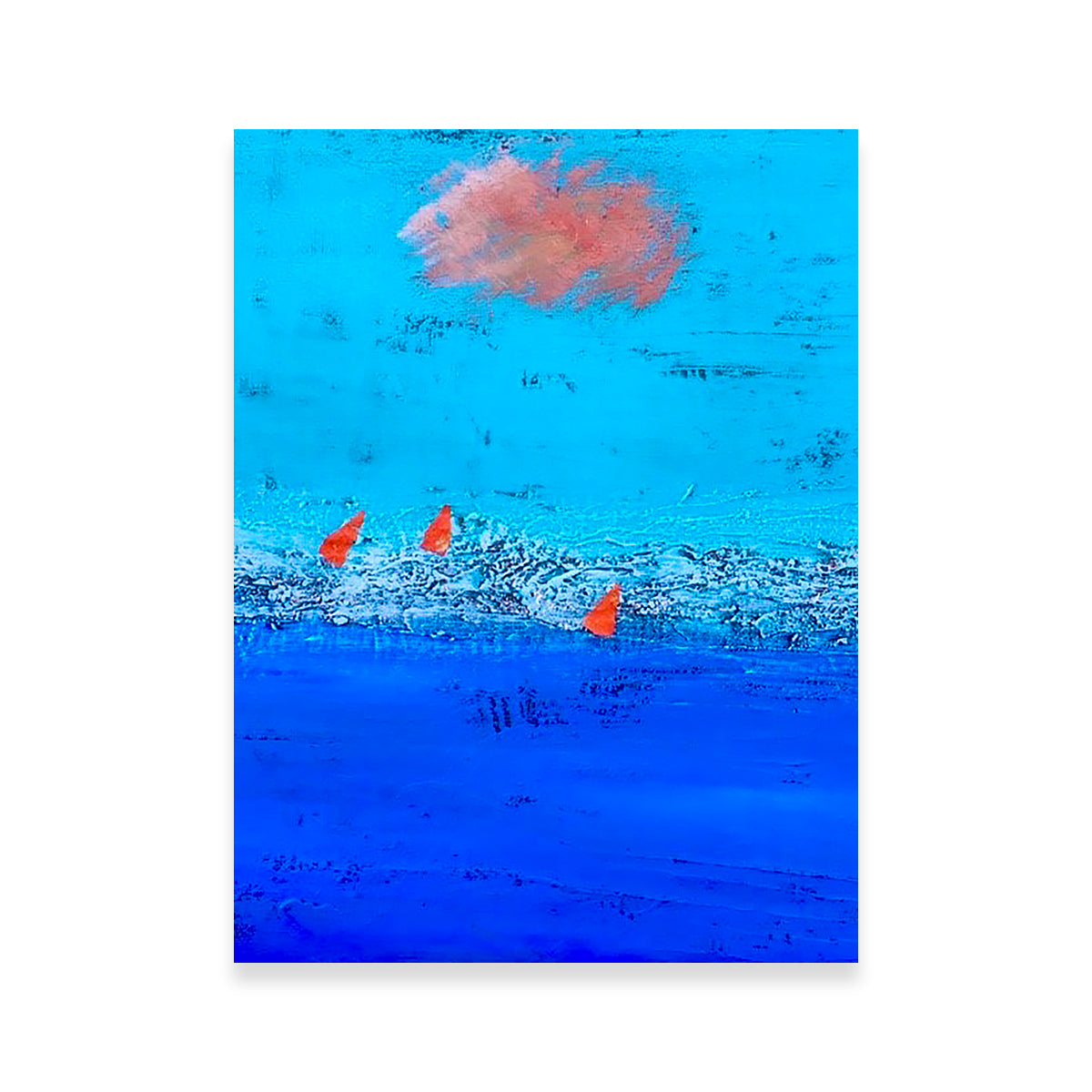 Stunning Red Sails on Blue Horizon Wall Art for a Captivating Home Decor