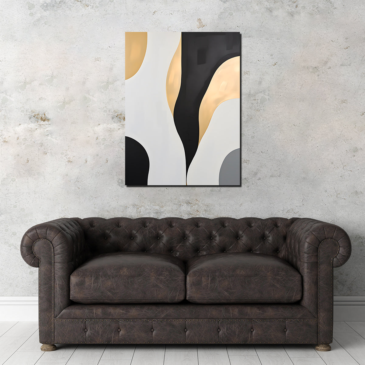 Eye - Catching Abstract Shapes Series B&G 3 Wall Art for Stunning Decor