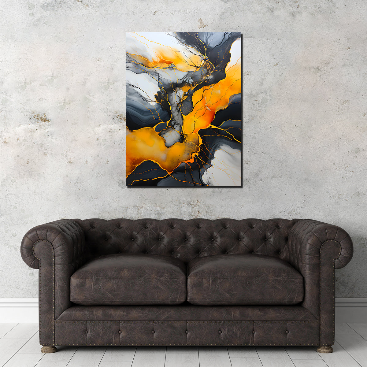 Abstract Black and Gold Waves Wall Art - Ideal for Home Decor