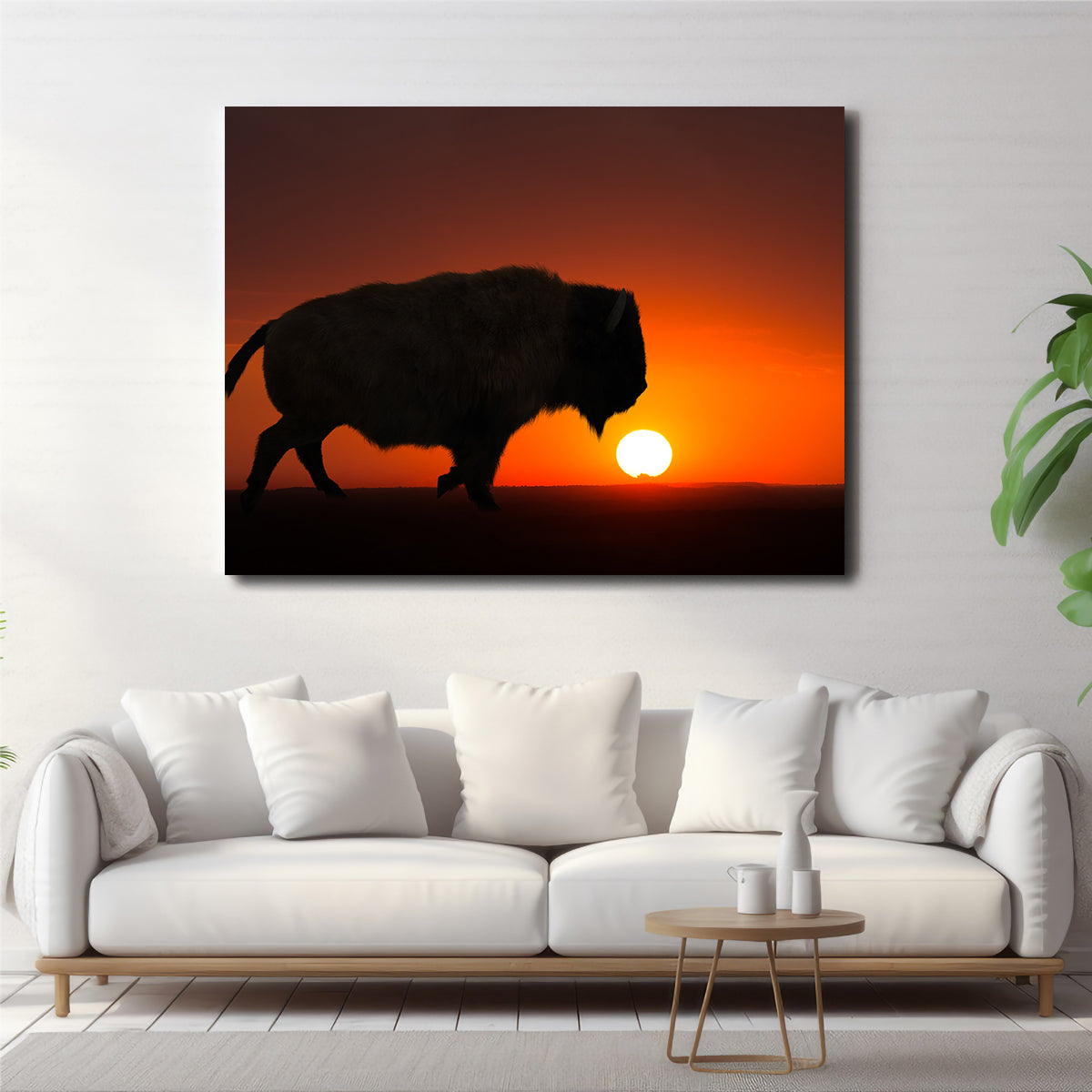 Stunning Bison at Sunset Wall Art for Your Home Decor