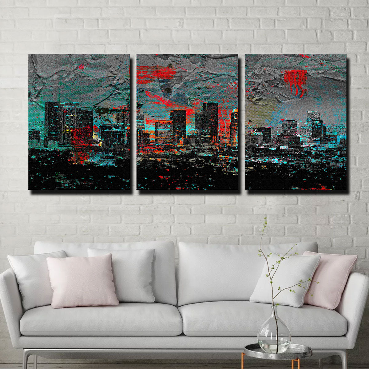 Stunning Abstract Los Angeles Skyline Wall Art for Home Decor