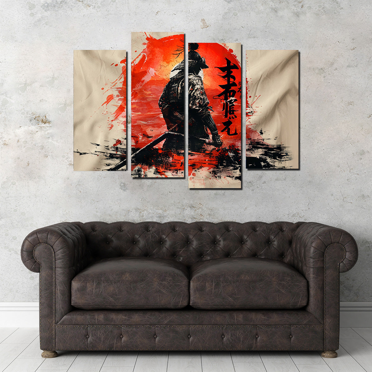Exquisite Samurai & Sun Wall Art - Ideal for Home Decor