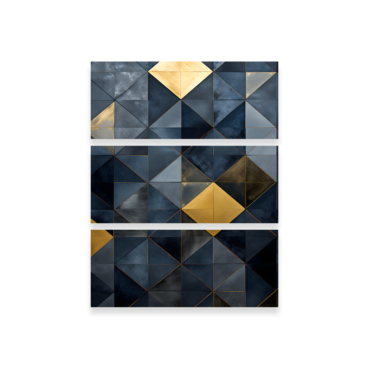 Stunning Abstract - Blue Gold Shapes 23 Wall Art for Modern Interiors