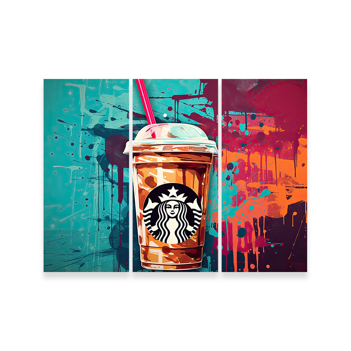 Unique Starbucks Coffee Warhol-inspired Wall Art by Ralph & Laura Design