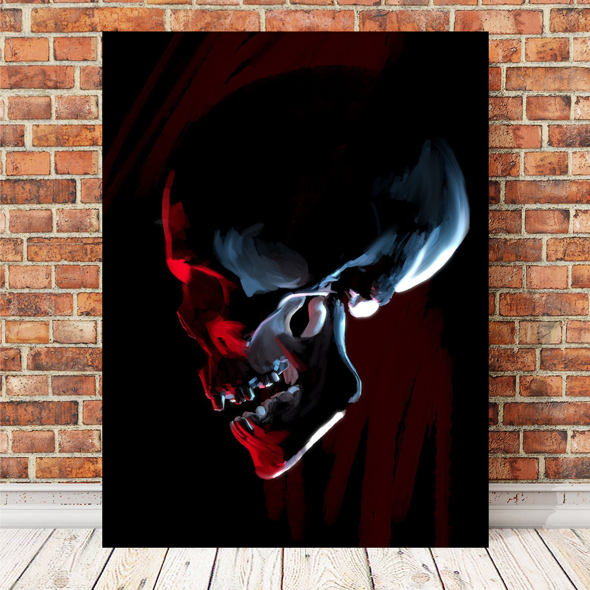 Stunning Red Skull Wall Art by Andy Brackpool
