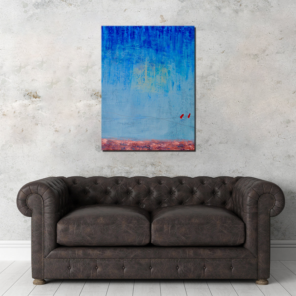 Stunning Blue Rain Wall Art by Peggy Hinaekian