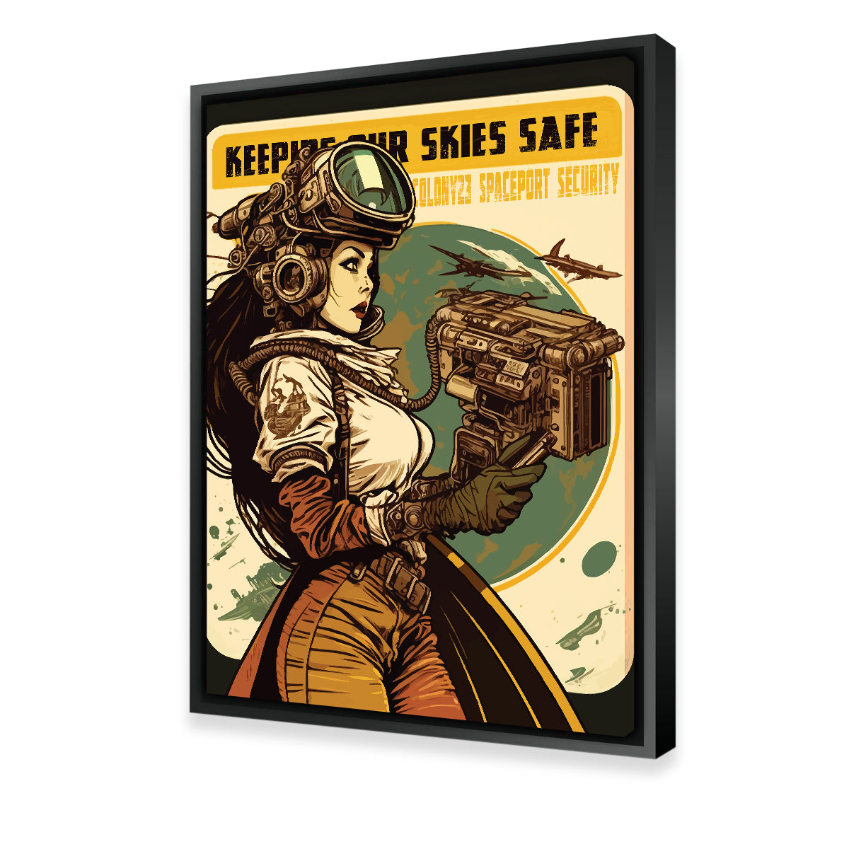 Steampunk Wall Art: Keeping Our Skies Safe - Unique Decor for Your Space