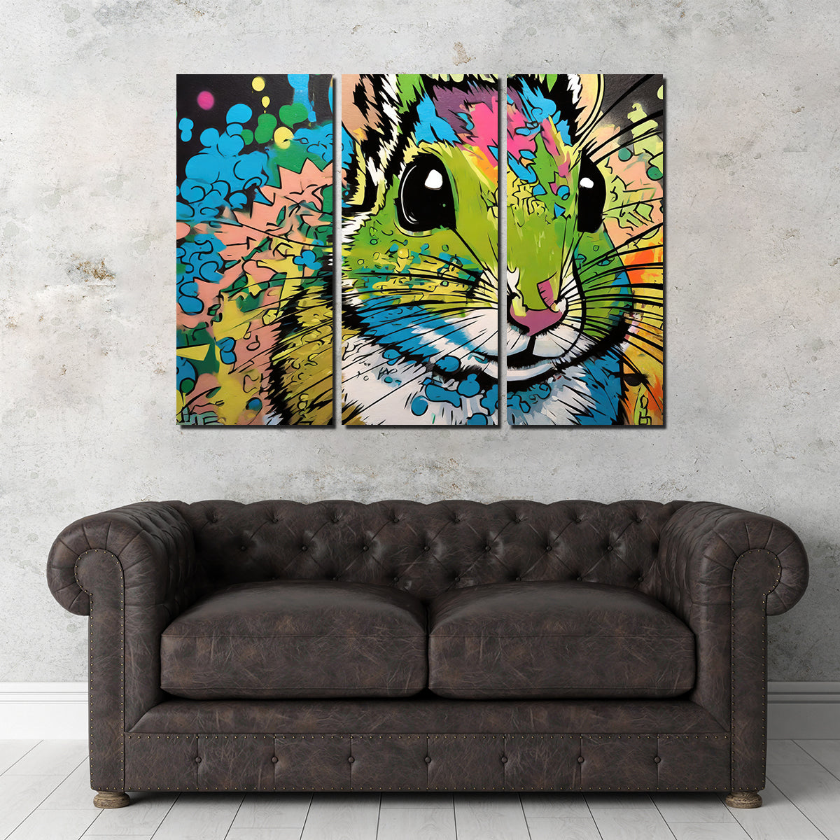 Unique Chipmunk Graffiti Wall Art by Stephen Chambers