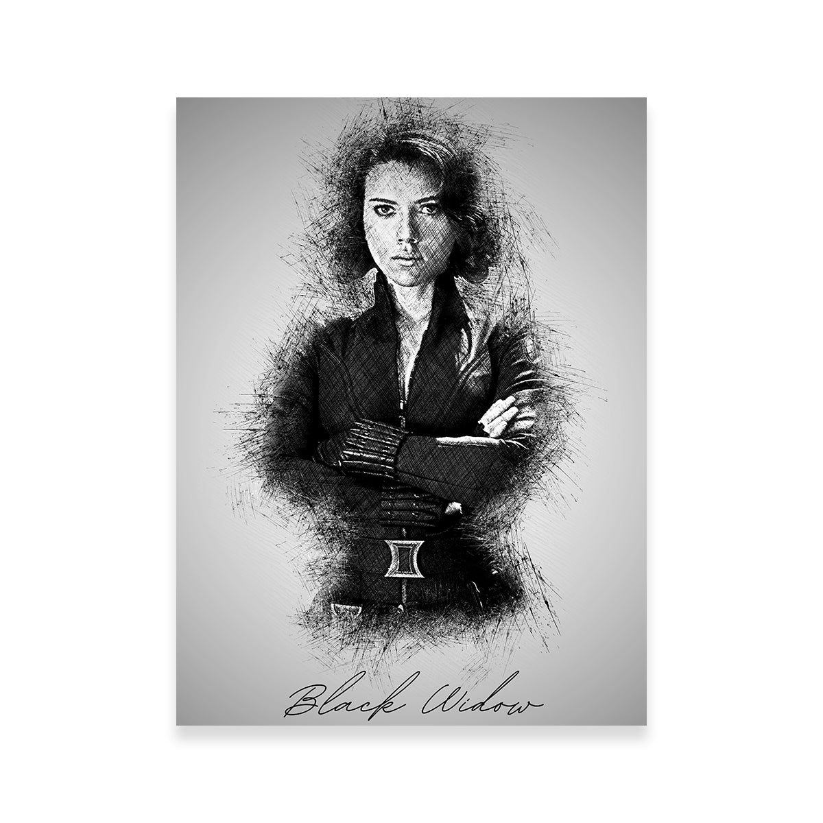 Stunning Black Widow Sketch Wall Art for Home Decor